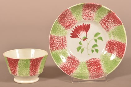 Rainbow Spatter Thistle Child's Cup & Saucer.