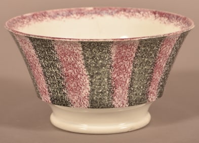 Purple & Black Rainbow Spatter China Waste Bowl.