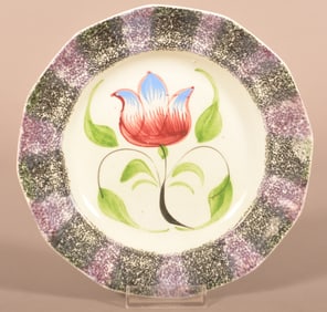 Rainbow Spatter Tulip Pattern China Toddy Plate.