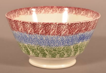 Staffordshire 3-Color Spatterware Waste Bowl.