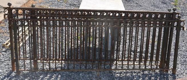 Four Sections of Heavy Cast Iron Fence.