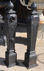 Two Cast Iron Decorative Posts.