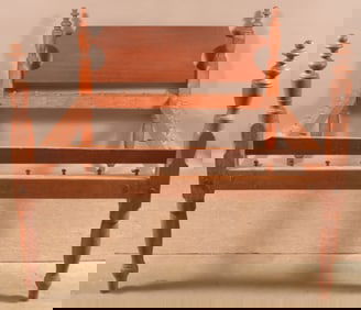 Pennsylvania Federal Cherry Turned-Post Rope Bed.