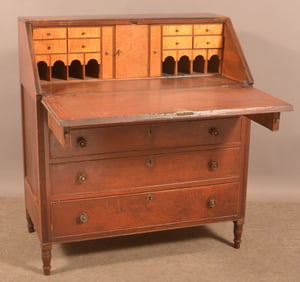 Pennsylvania Sheraton Cherry Slant-Lid Desk.