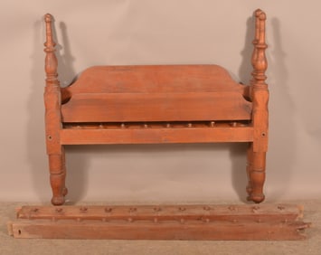 PA Federal Cherry and Bird's Eye Maple Rope Bed.