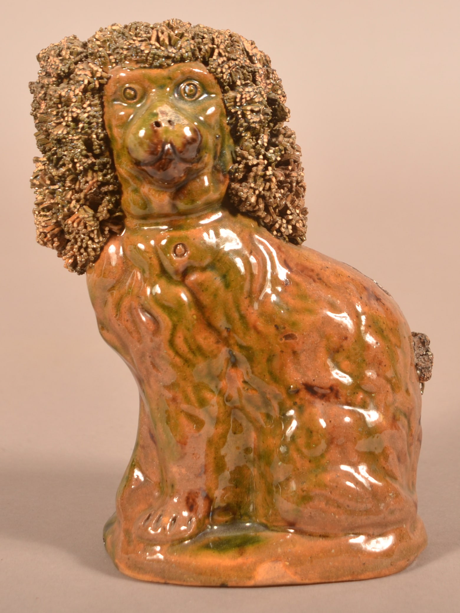 George Wagner 19th Century Redware Dog Bank. (1 of 4)