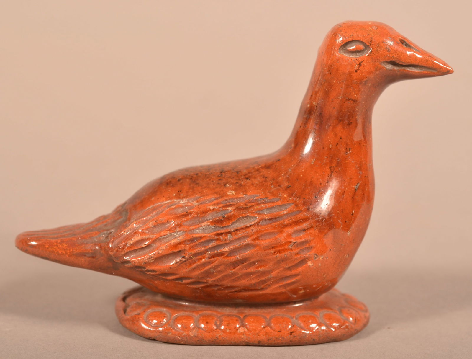 PA 19th Century Glazed Redware Bird Rattle. (1 of 4)
