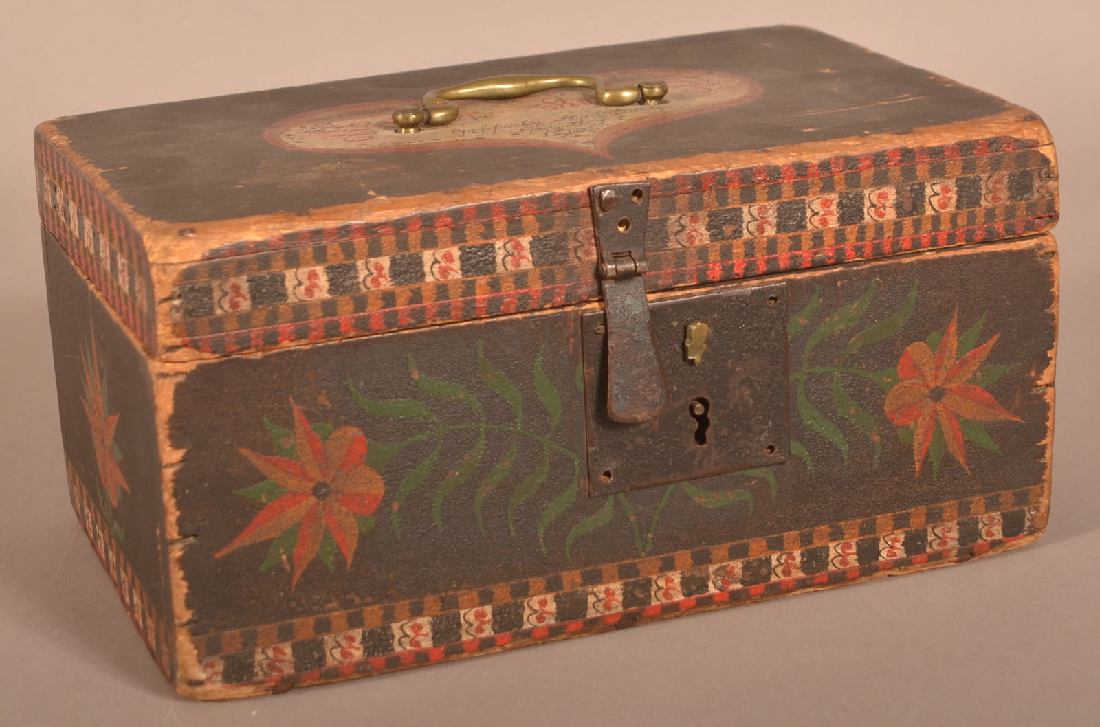 Bucks County, PA Paint-Decorated Document Box. (1 of 12)