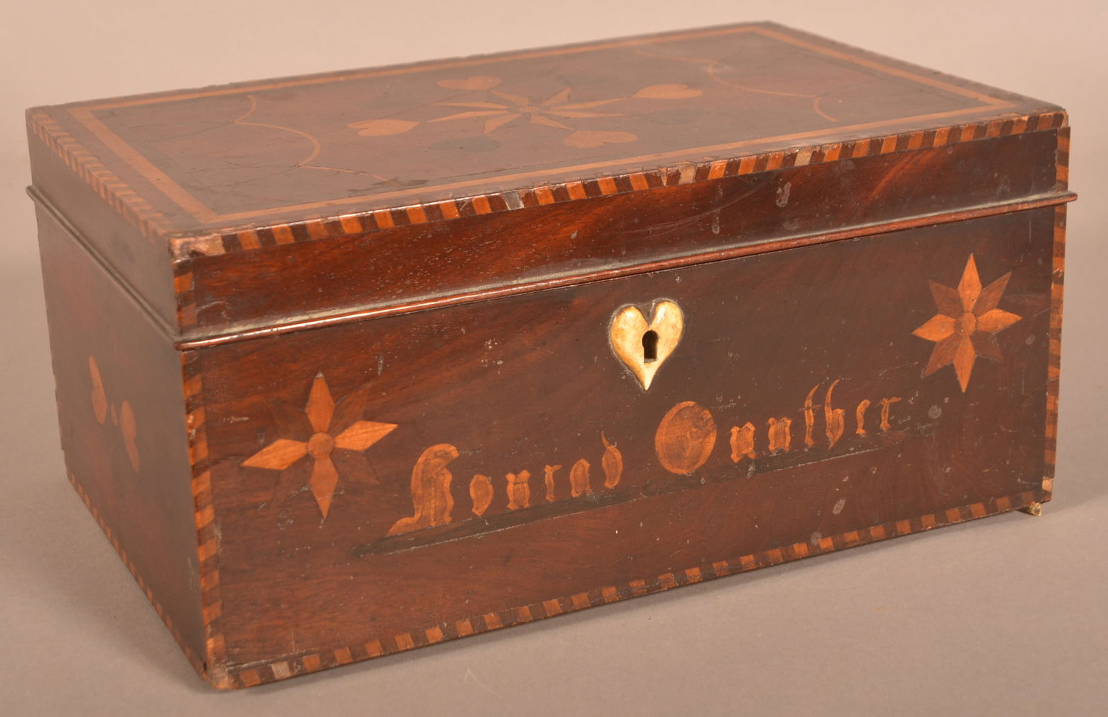 19th Century Inlaid Mahogany Sewing Box. (1 of 9)