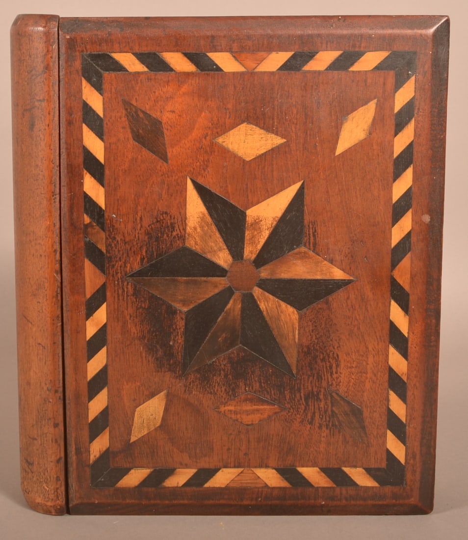 Pennsylvania 19th Century Inlaid Walnut Bible Box. (1 of 5)