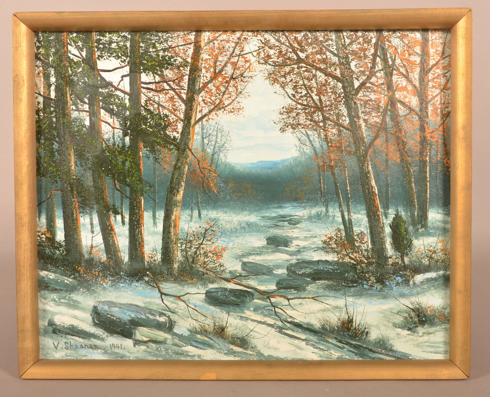Victor Shearer Oil on Canvas Landscape Painting. (1 of 3)