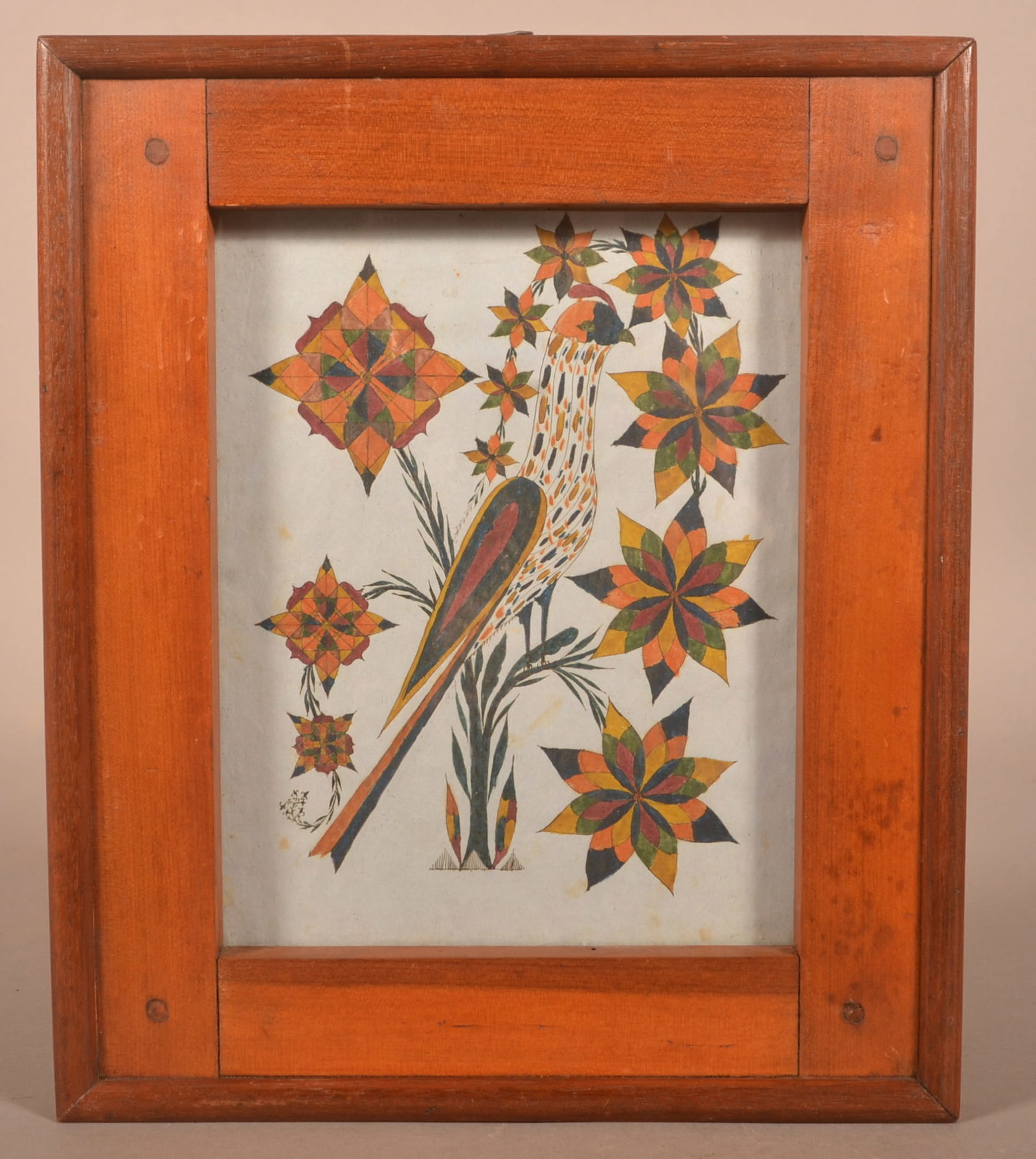 Watercolor Fraktur Attributed to George Gerhart. (1 of 4)