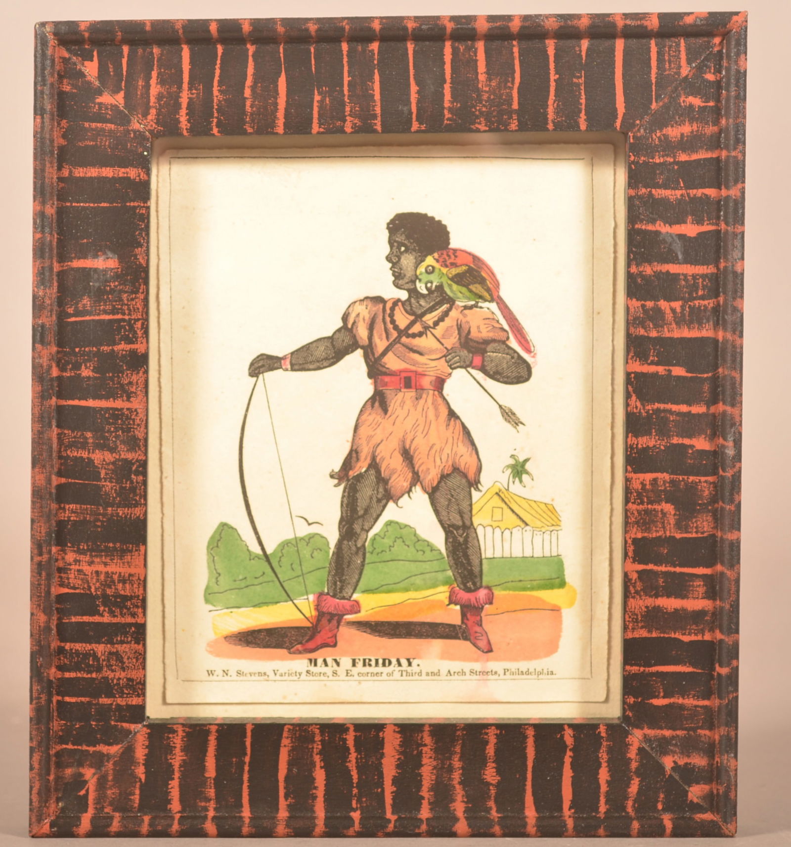 W.N. Stevens "Man Friday" Hand-Colored Print. (1 of 3)