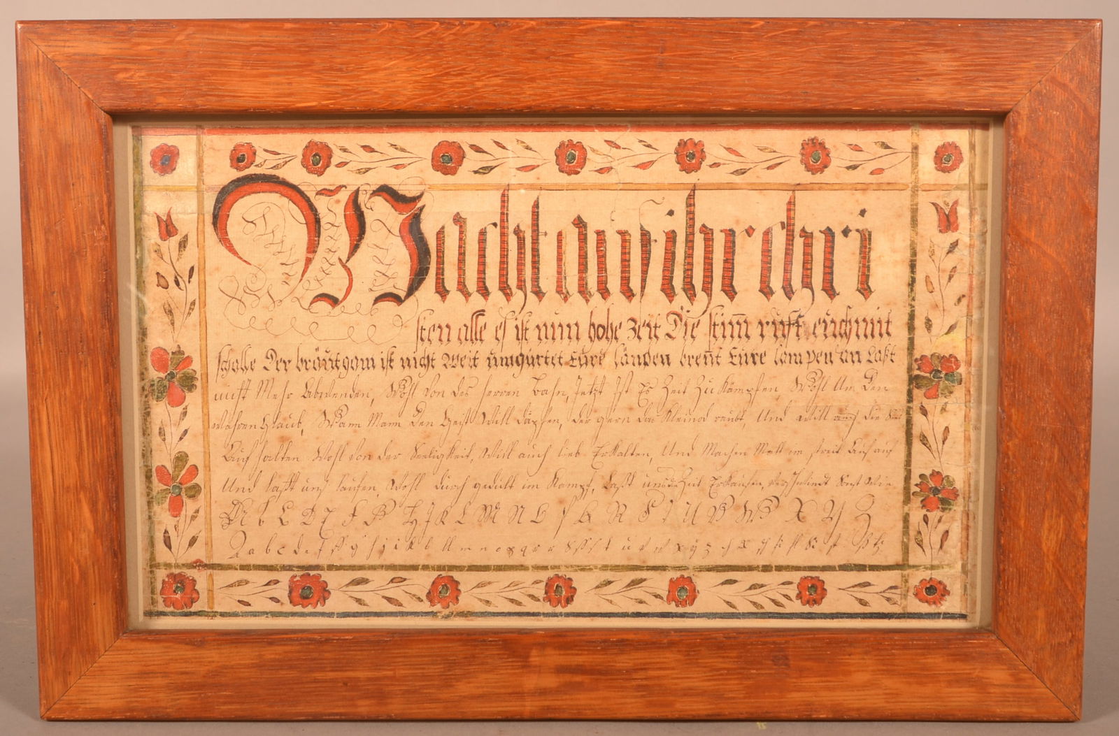Early 19th C. Southeastern PA Fraktur Vorschrift. (1 of 7)