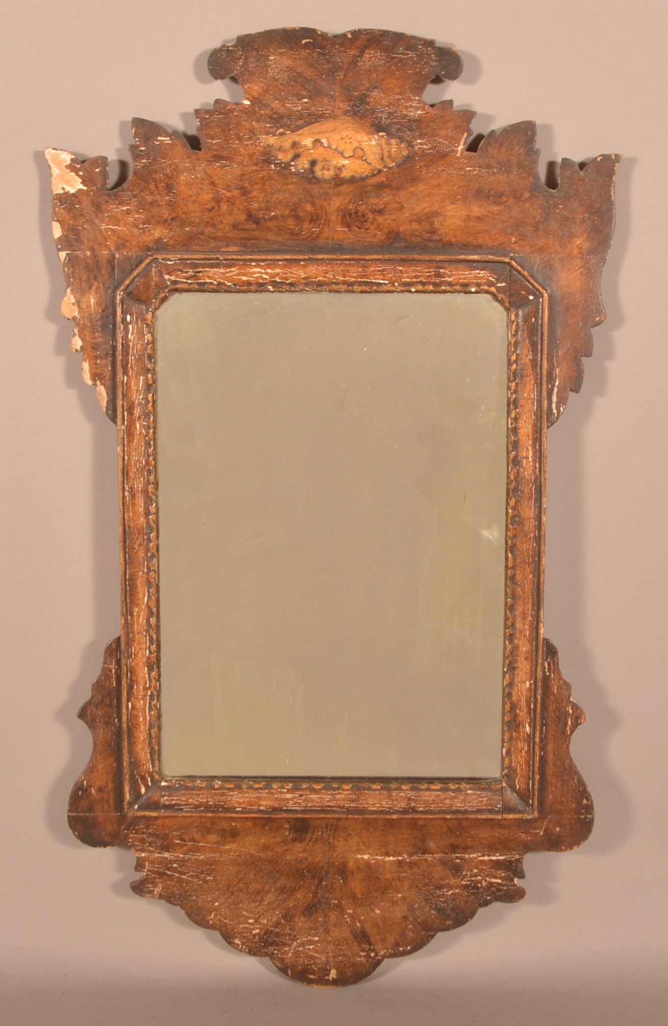 English Early 18th Century Painted Mirror. (1 of 4)