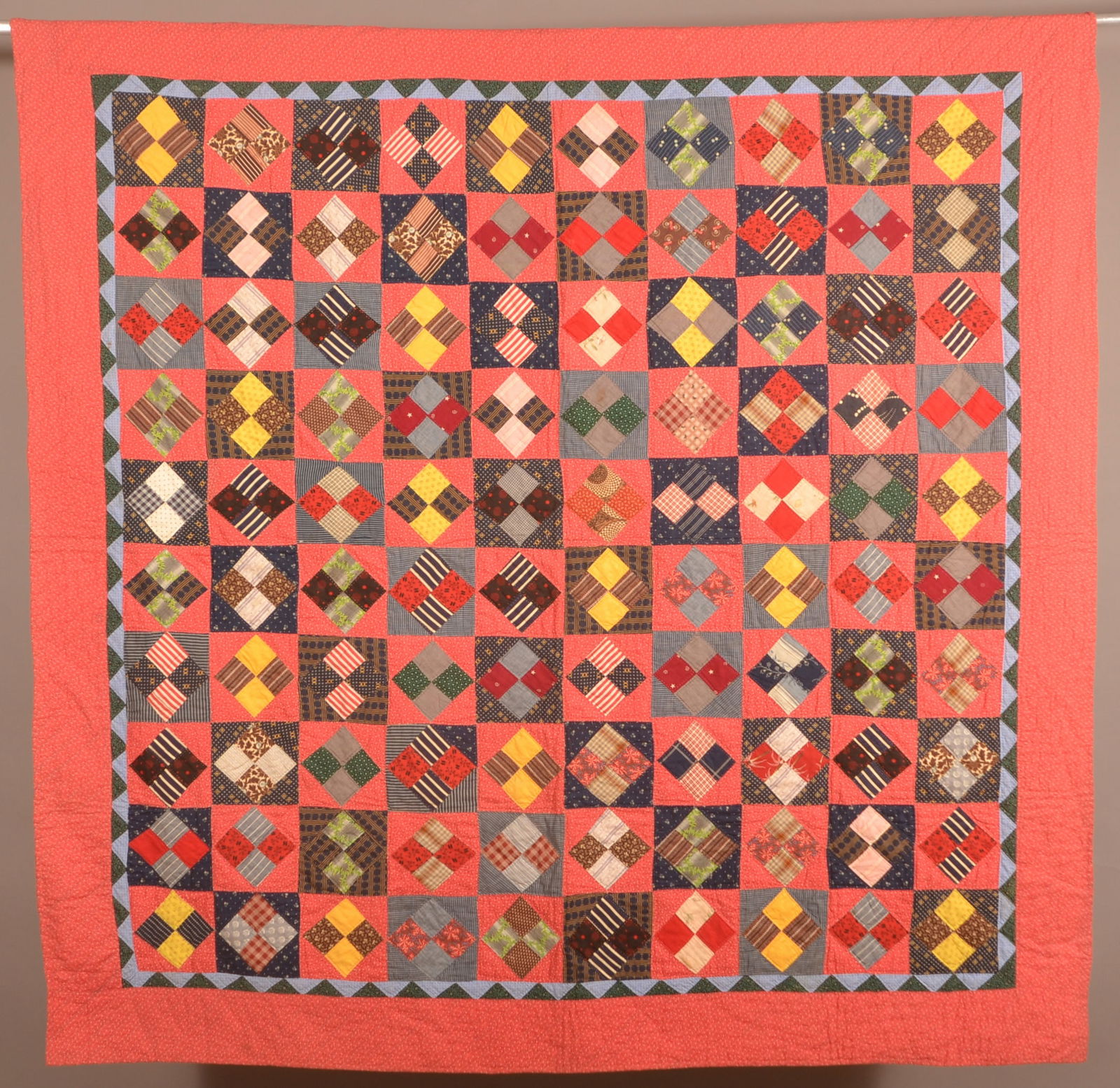 Antique Geometric Pattern Patchwork Quilt. (1 of 4)