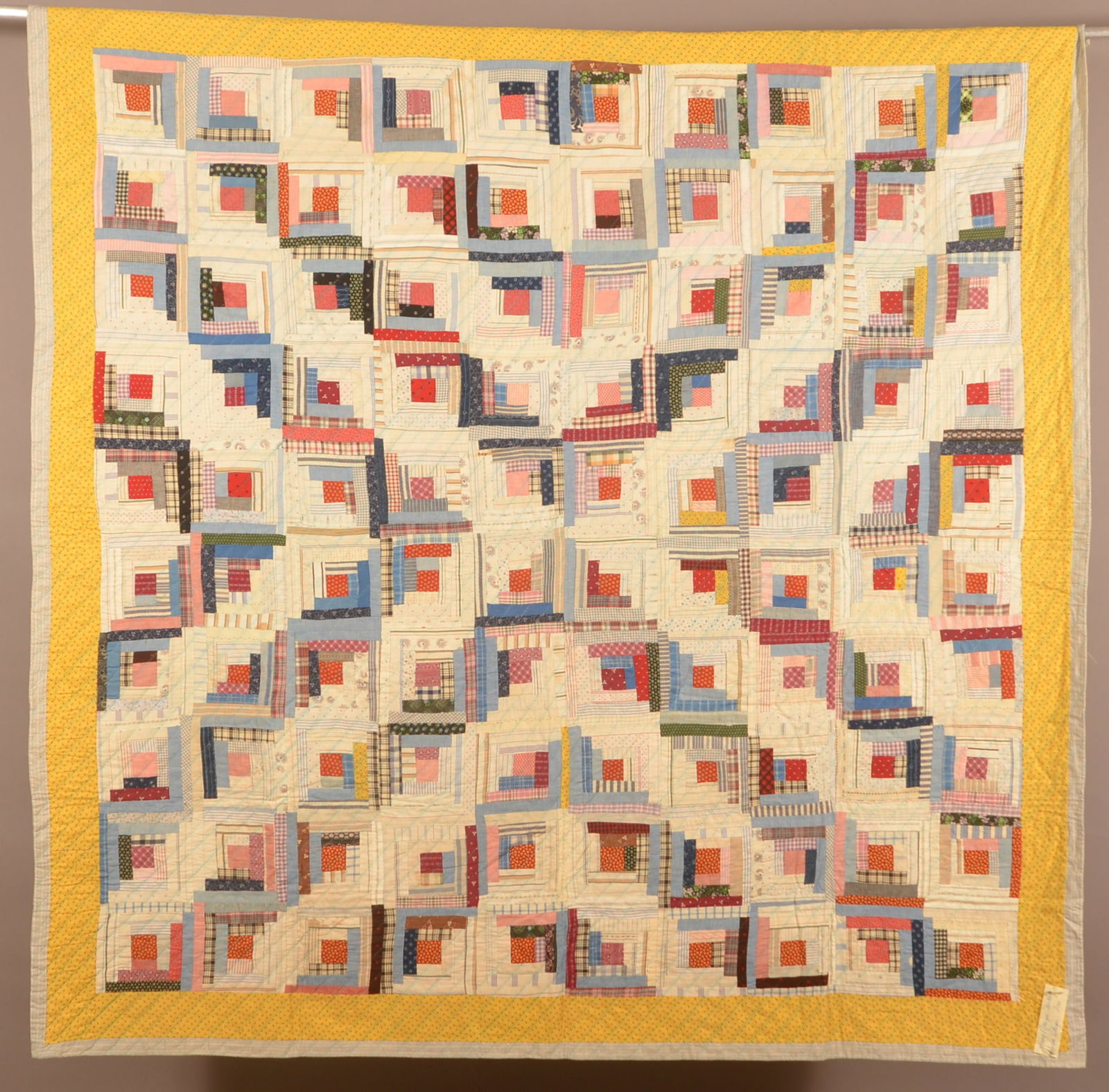 Antique Log Cabin Pattern Patchwork Quilt. (1 of 4)