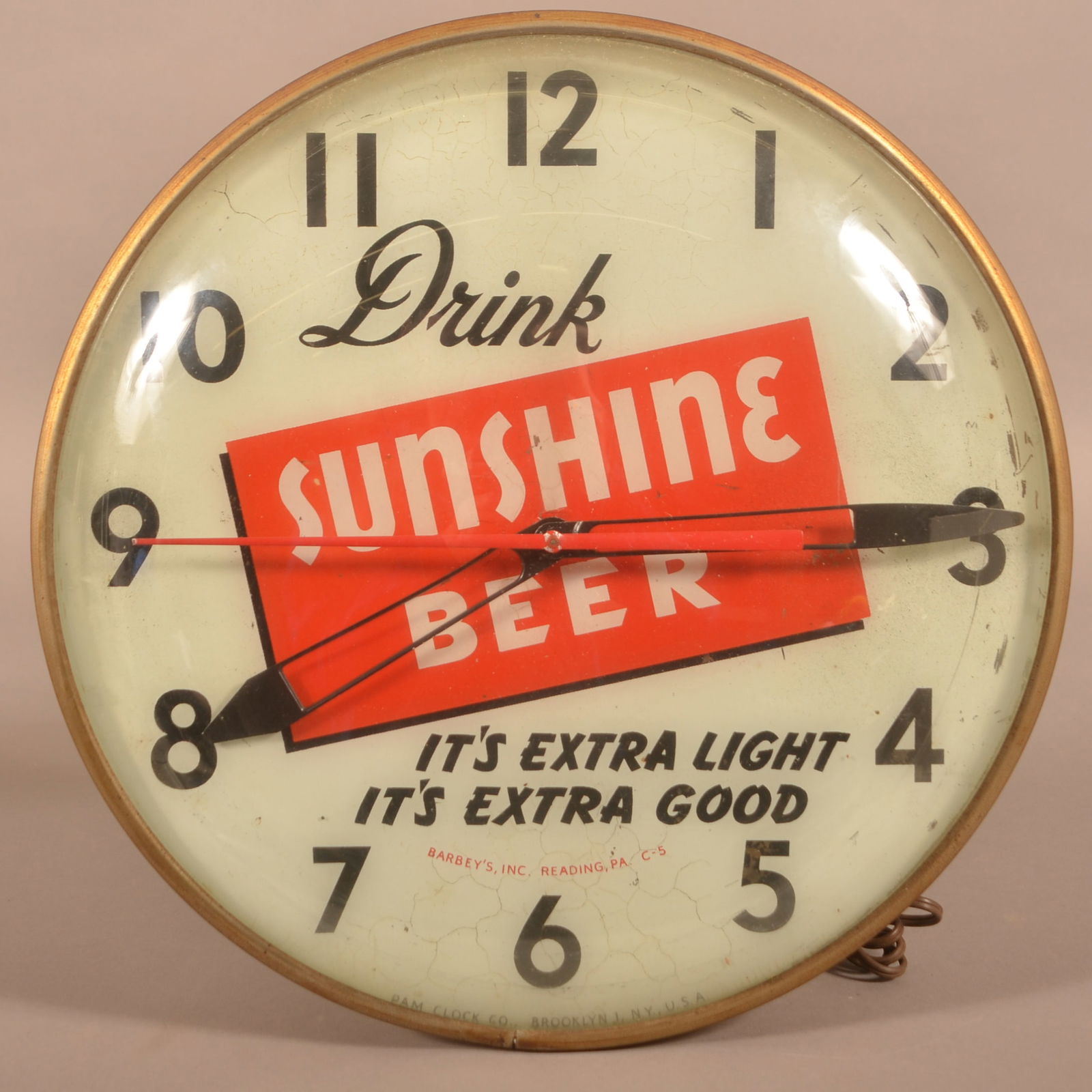 Vintage Sunshine Beer Advertising Electric Wall Clock. (1 of 5)