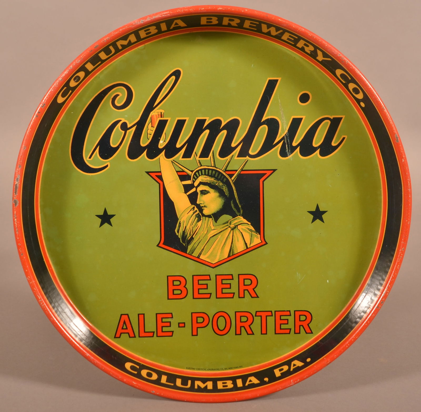 Columbia Brewing Co. Tin Lithograph Advertising Beer Tray. (1 of 5)