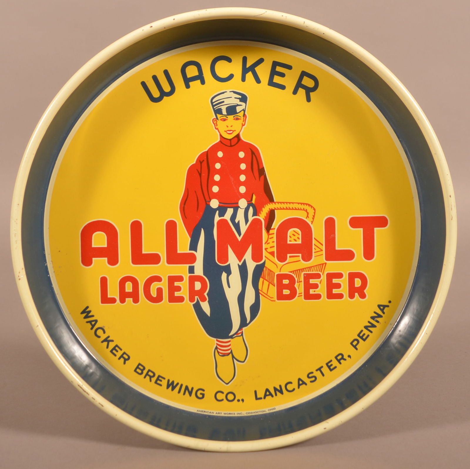 Wacker All Malt Lager Beer Advertising Serving Tray. (1 of 5)