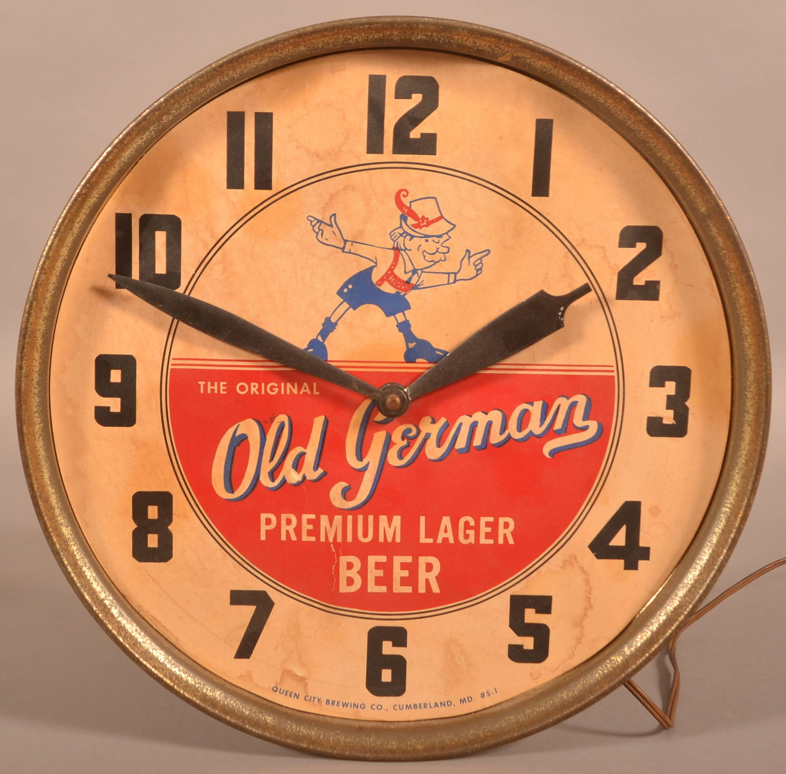 Old German Premium Lager Beer Advertising Wall Clock. (1 of 4)