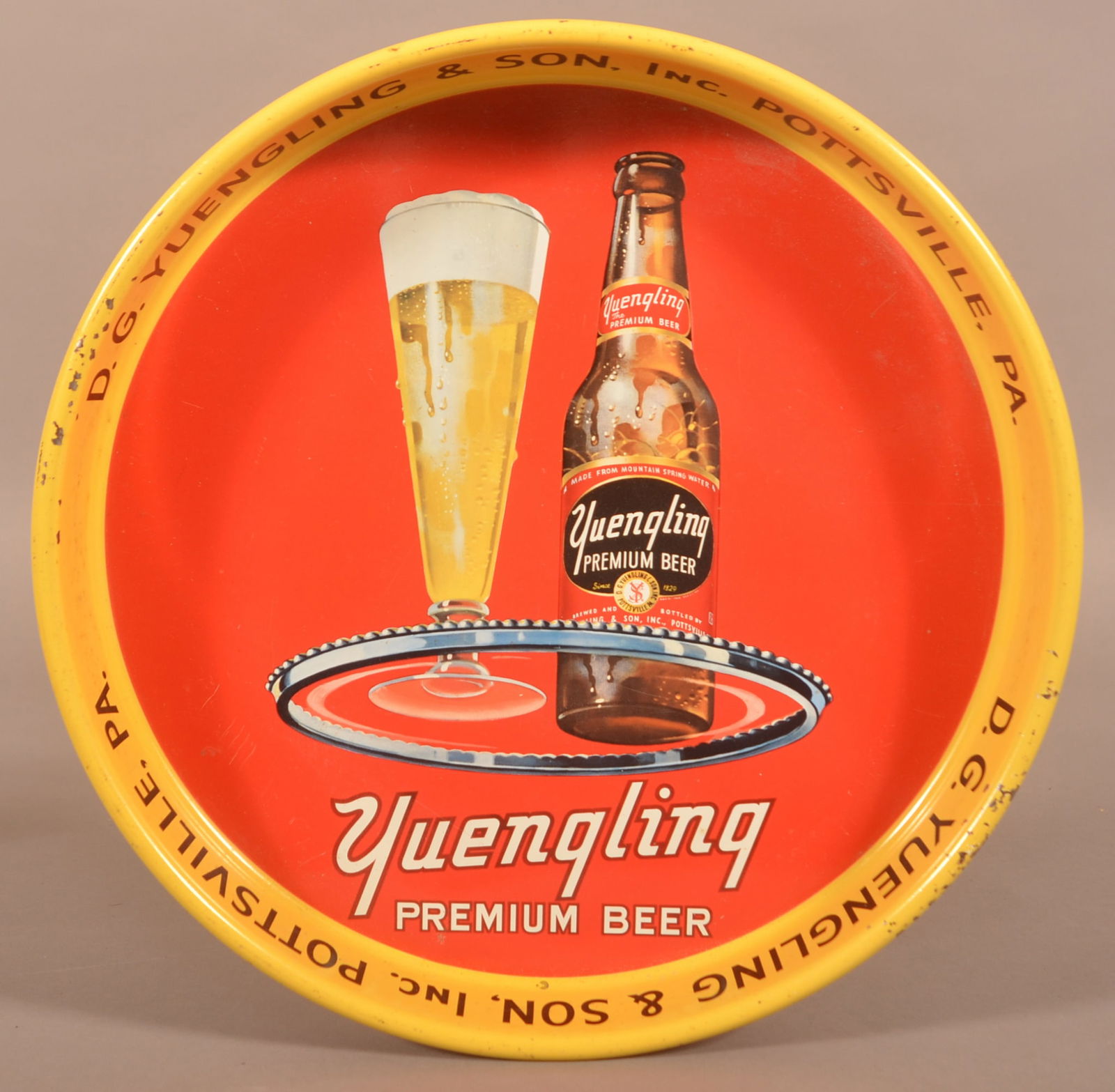 D.G. Yuengling & Son Premium Beer Tin Lithograph Tray. (1 of 4)