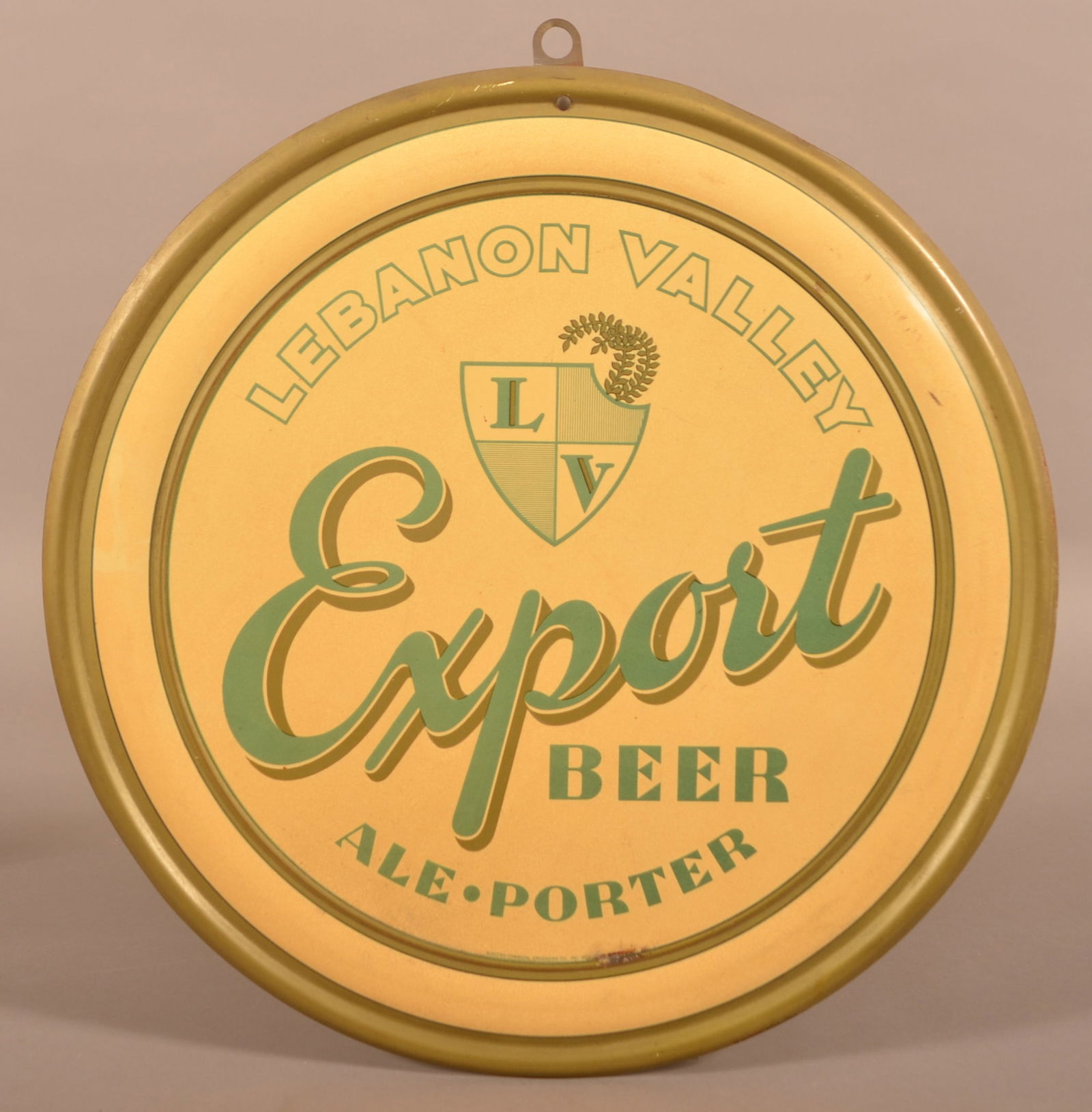 Scarce Lebanon Valley Export Beer Tin Advertising Sign. (1 of 3)