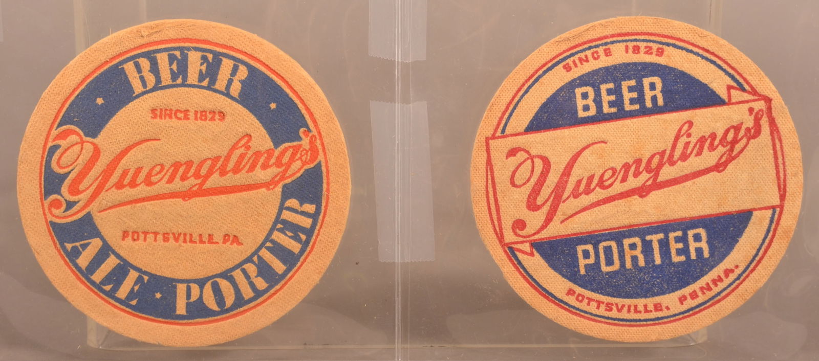 Two Yuengling Beer/Porter/Ale Thick Style Advert. Coasters. (1 of 4)