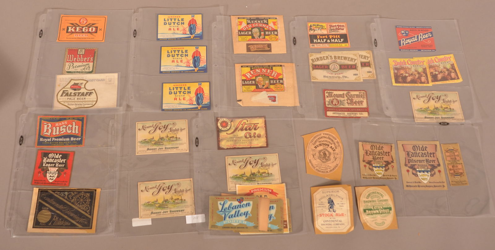 Large Variety of Vintage Pennsylvania Beer Bottle Labels. (1 of 6)