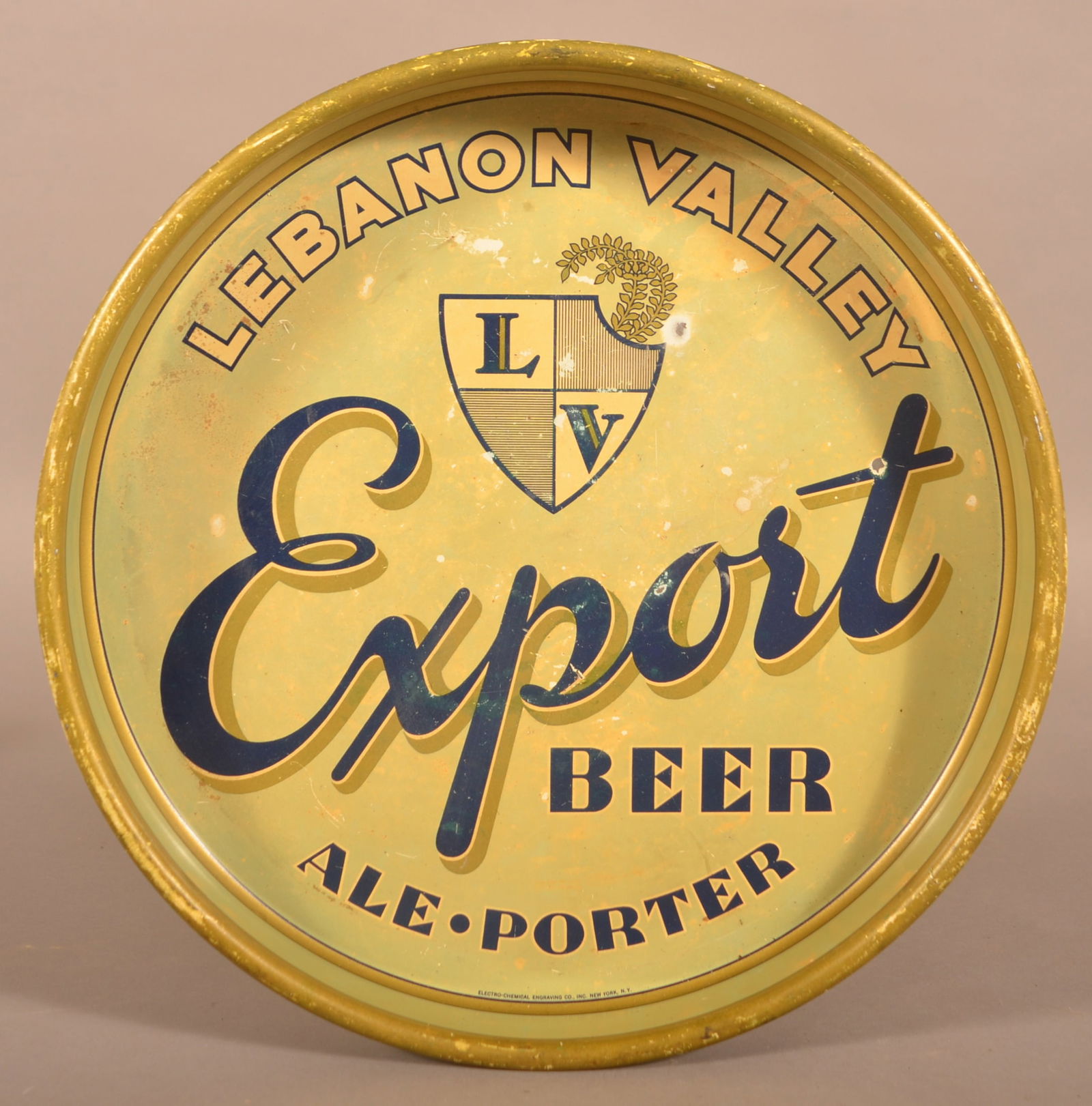Scarce Lebanon Valley Export Beer Tin Litho. Serving Tray. (1 of 3)
