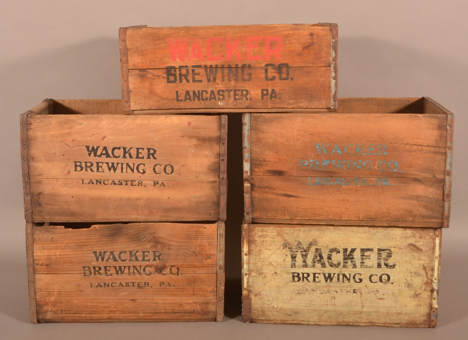 Five Wacker Brewing Co. Wooden Cases. (1 of 5)
