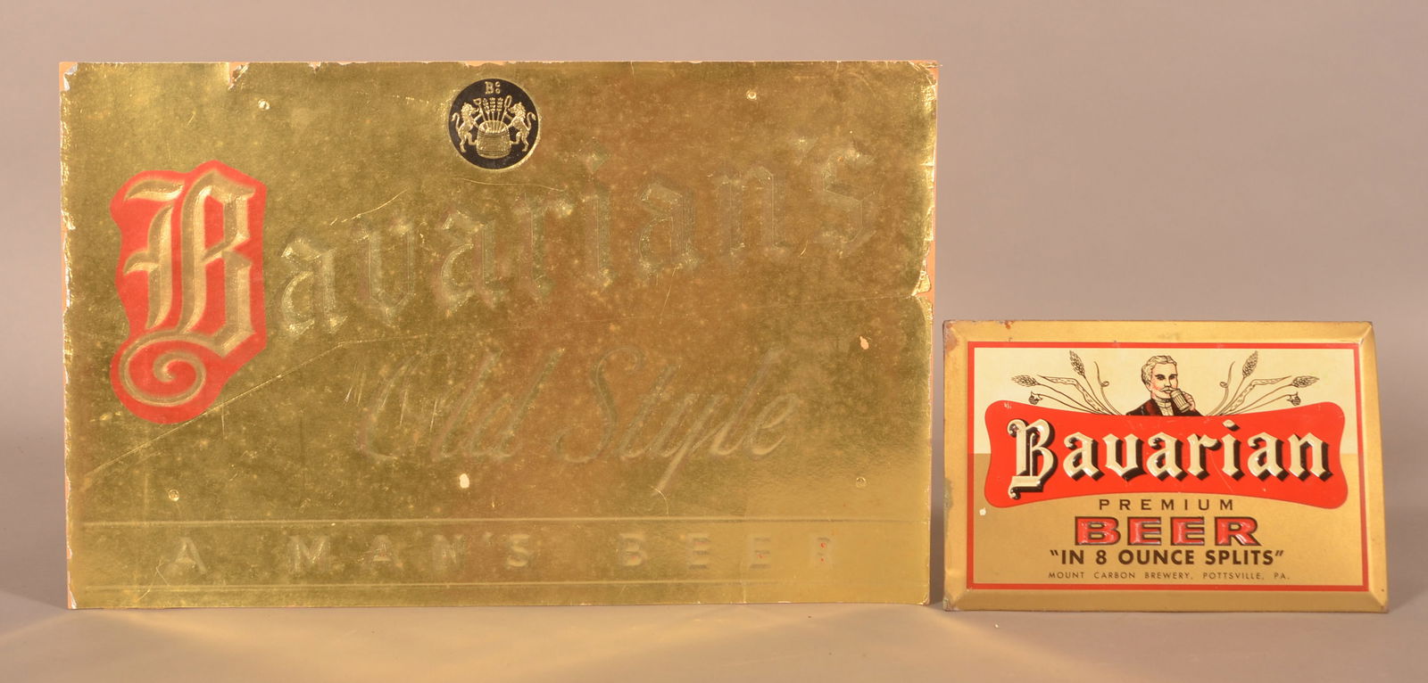 Two Vintage Bavarian Beer Advertising Signs. (1 of 3)