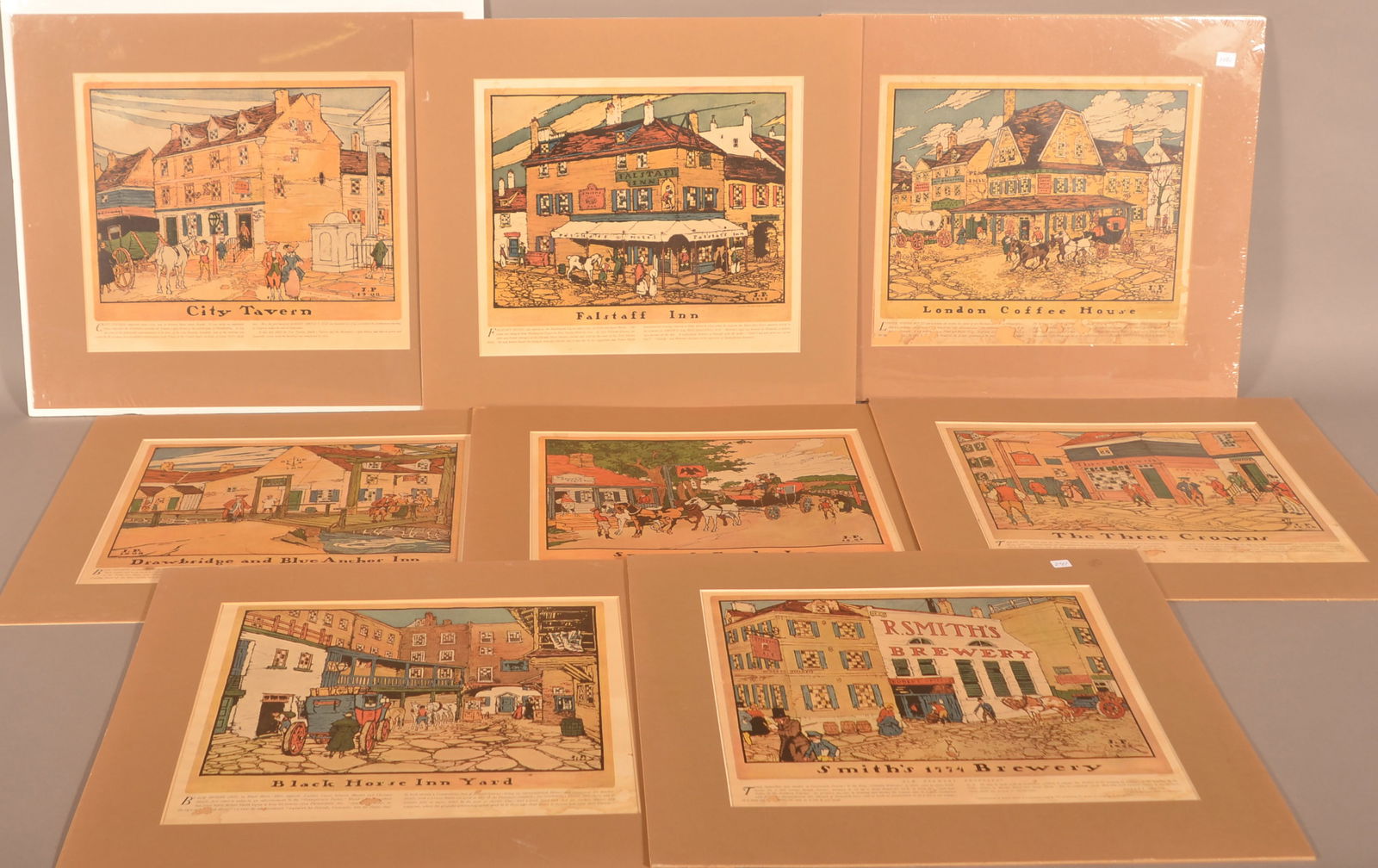 Robert Smith Ale Brewing Co. Tavern Scene Lithographs.: Copyright 1908 and 1909. Unframed, 12-3/4" x 15".