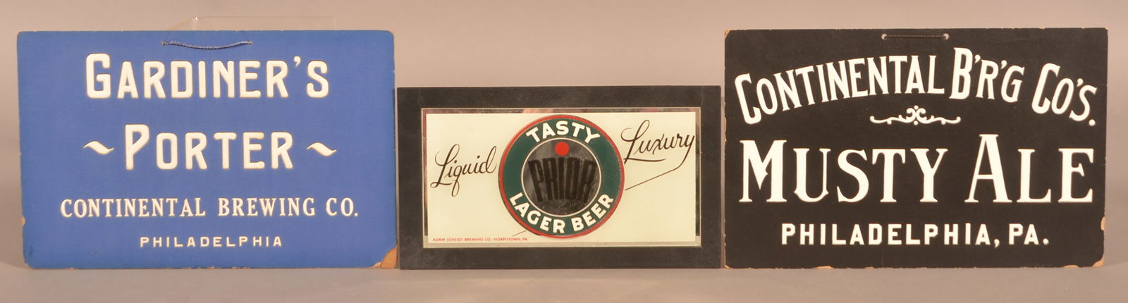 Three Vintage Brewery Advertising Signs. (1 of 3)