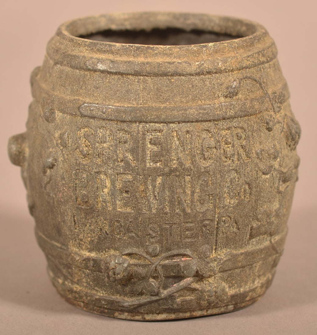 Sprenger Brewing Co. Metal Barrel-Form Match Holder. (1 of 5)