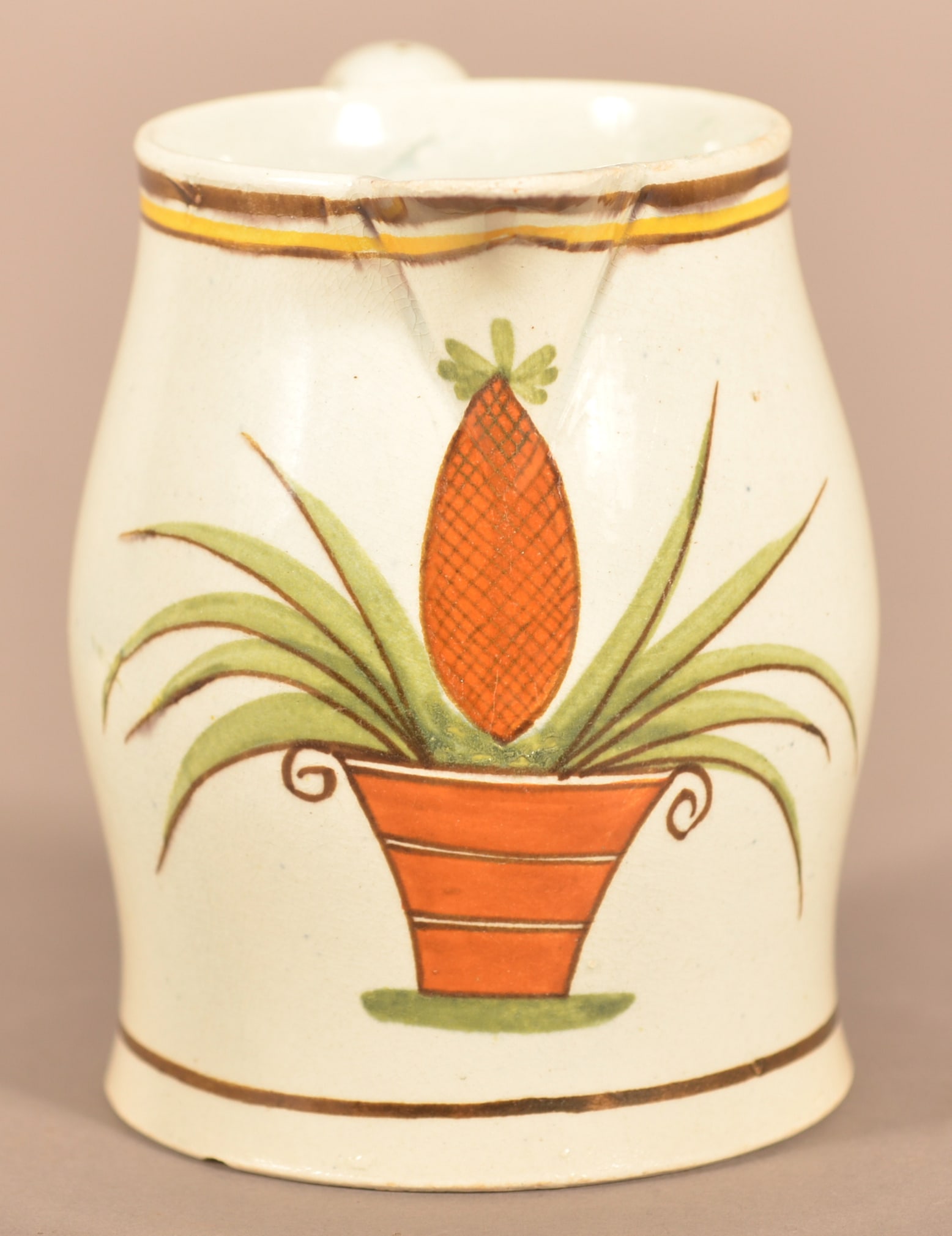 Leeds China Pineapple-in-Urn Cream Pitcher. (1 of 5)