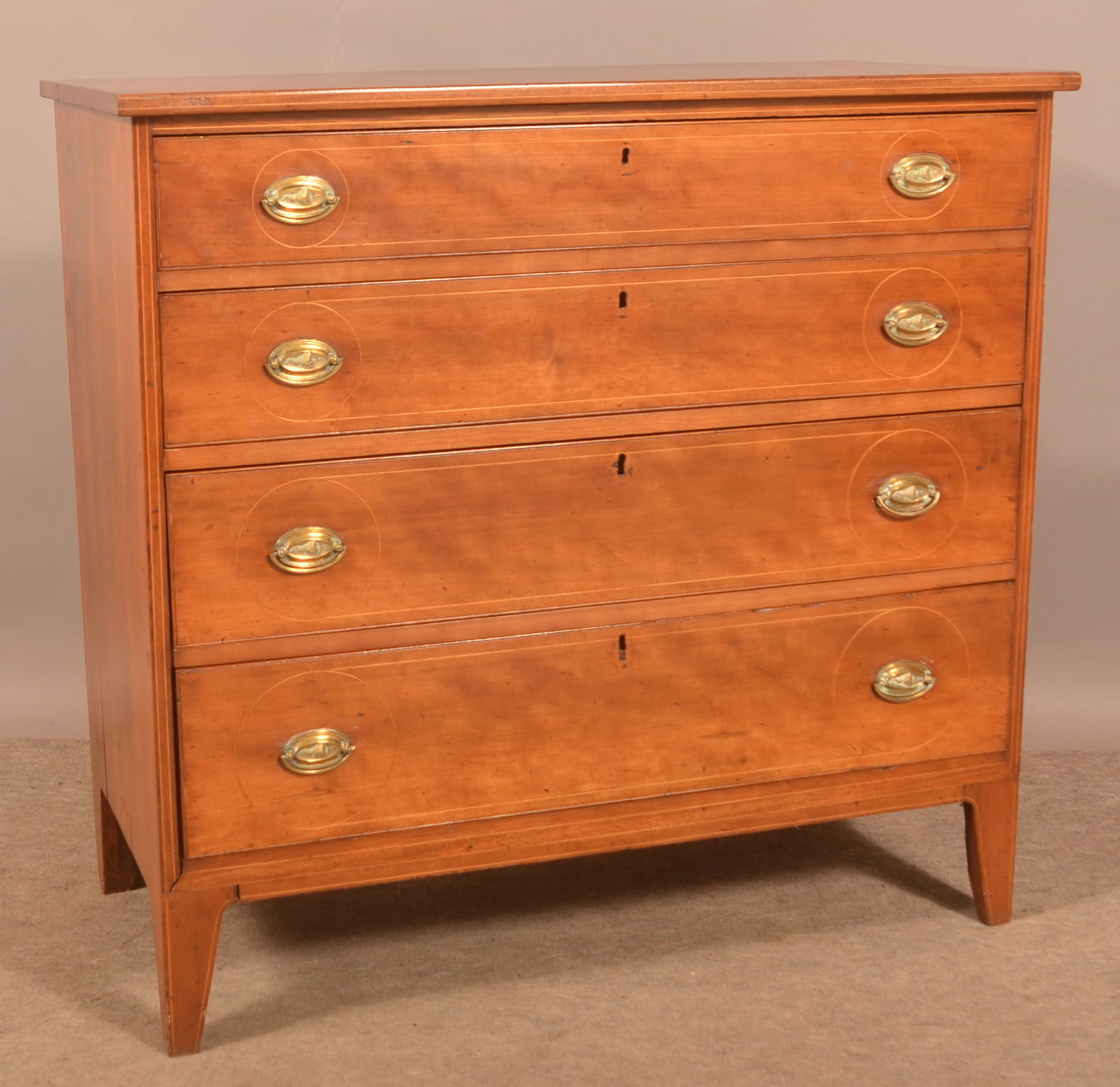American Hepplewhite Cherry Chest of Drawers. (1 of 4)