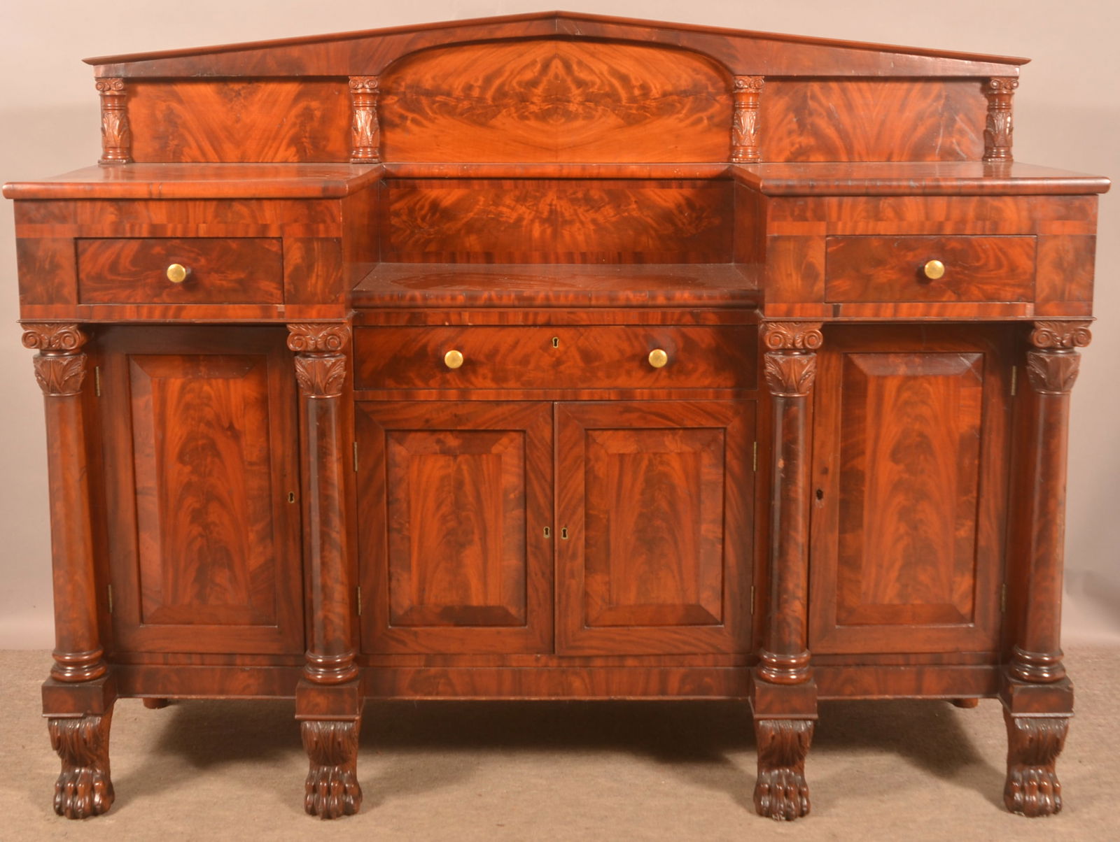 American Empire Flame Mahogany Sideboard. (1 of 6)