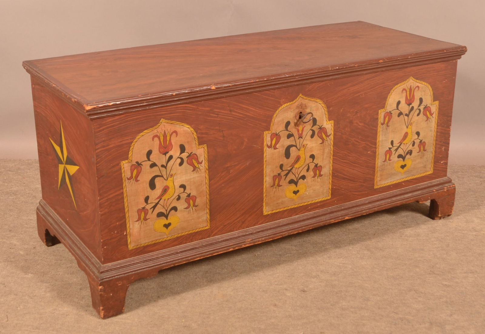 PA Early 19th C. Painted Softwood Blanket Chest. (1 of 5)