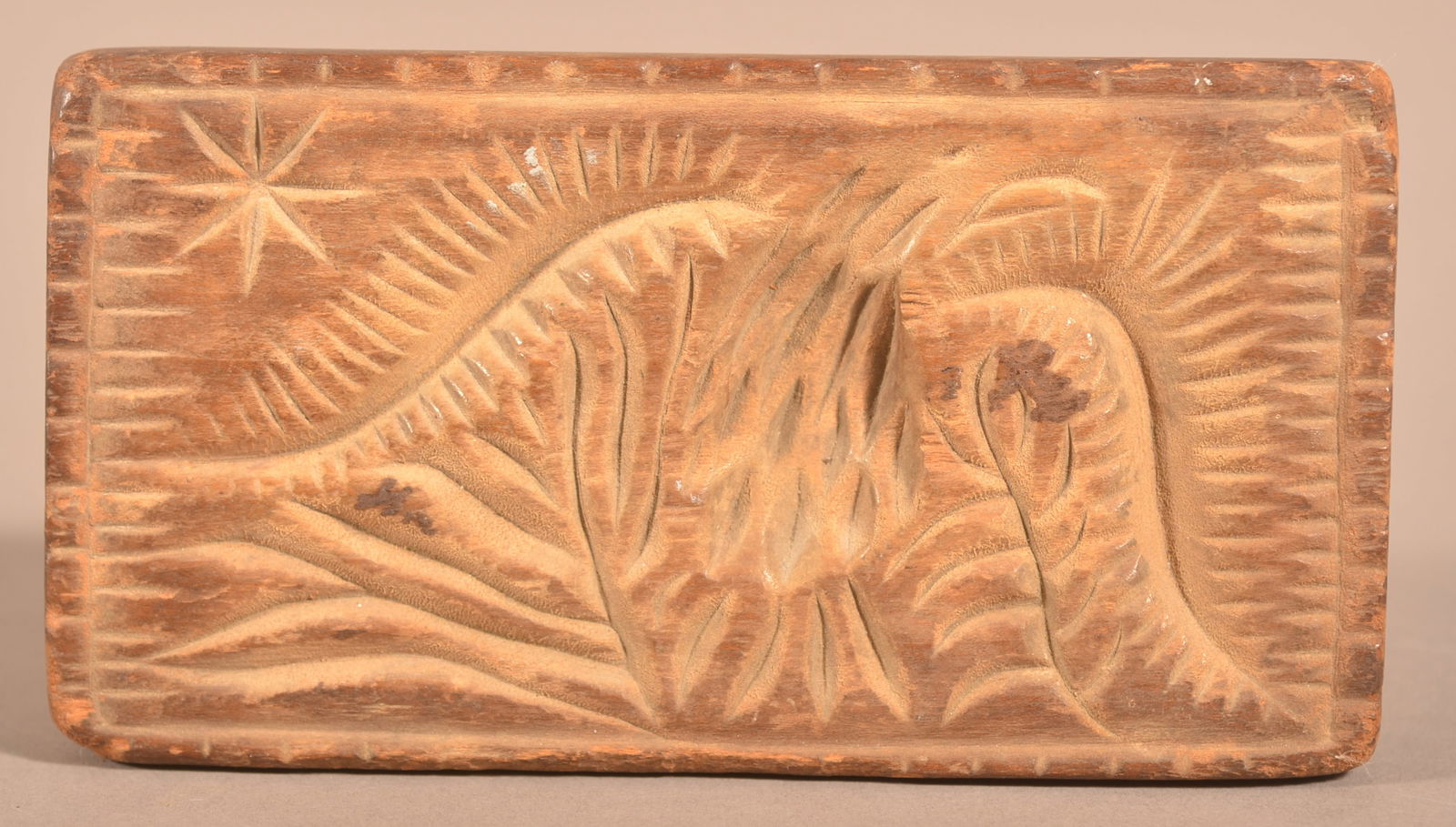 PA 19th Century Rectangular Eagle Butter Print. (1 of 4)