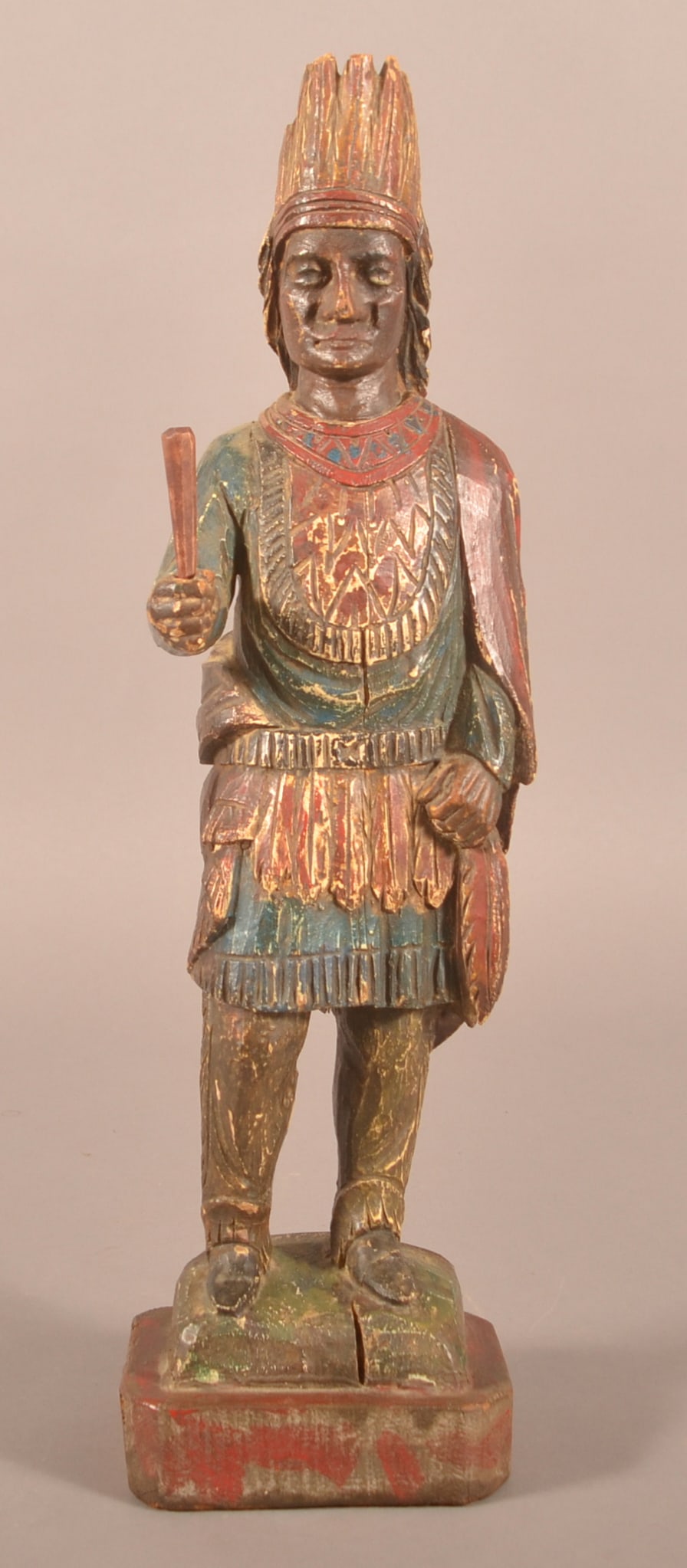 Folk Art Wood Countertop Cigar Store Indian. Auction