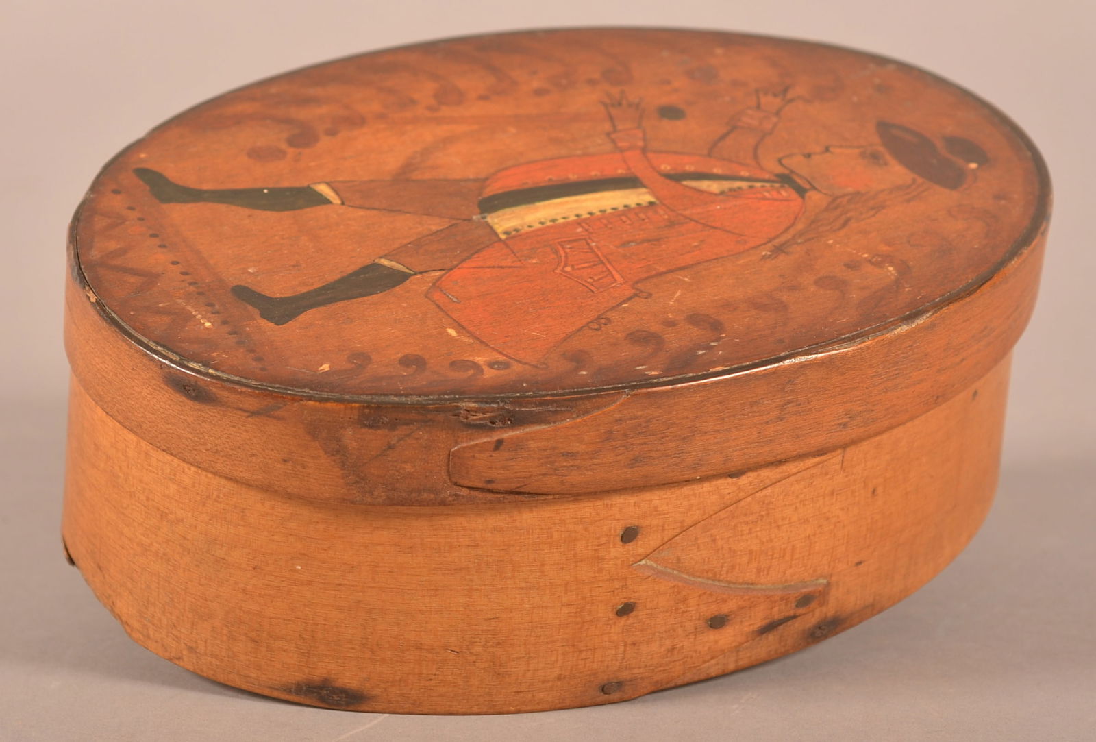 19th Century Folk  Art Sugar Maple Band Box. (1 of 6)