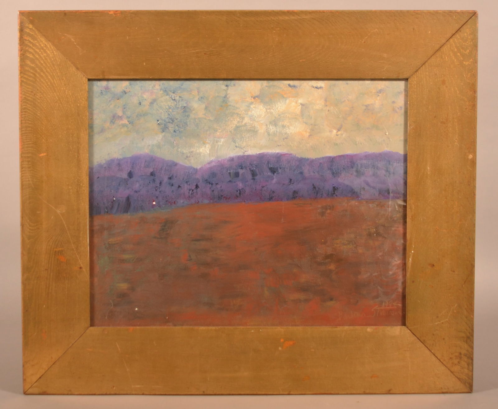 Barbara Strawser 1994 Oil on Board Landscape. (1 of 3)