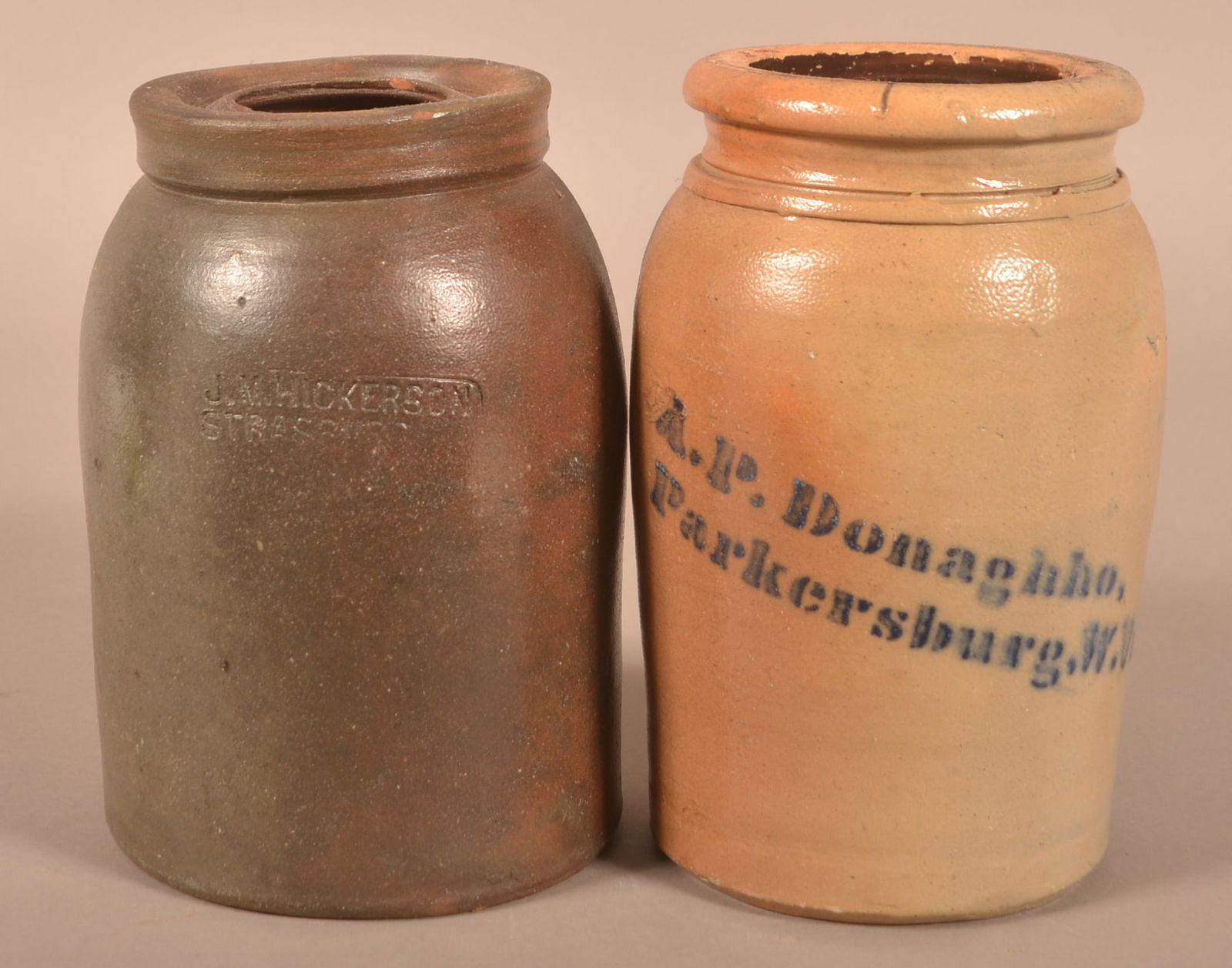 Two 19th Century Stoneware Wax Seal Jars. (1 of 5)