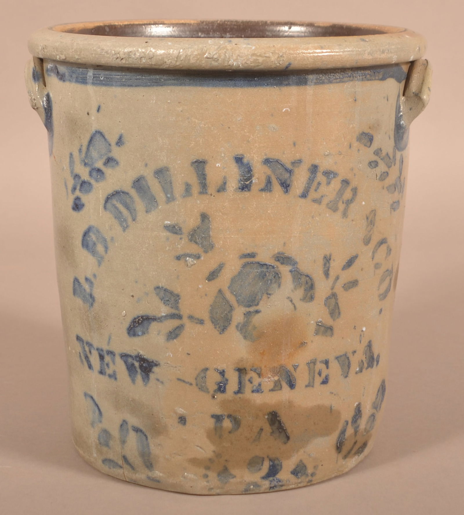 L.B. Dilliner, New Geneva, PA Stoneware Crock. (1 of 5)