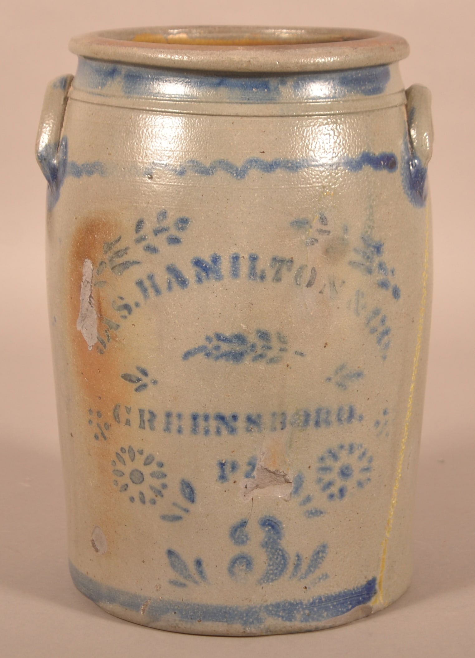 Jas. Hamilton & Co., Greensboro, PA 3-Gal. Crock. (1 of 4)