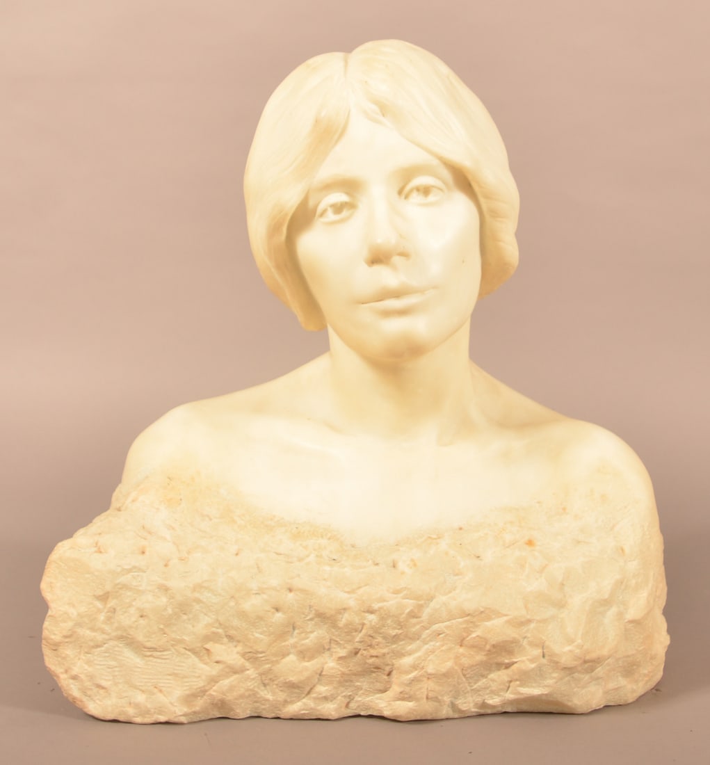 C.W. Ayton, Paris 1902 Marble Bust of a Woman. (1 of 6)