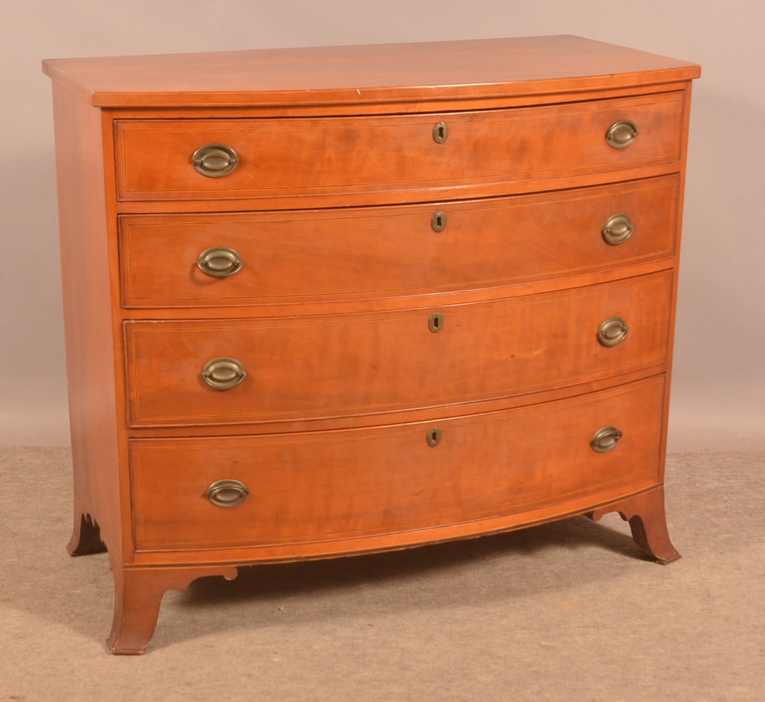 PA Hepplewhite Cherry Bow-Front Chest of Drawers. (1 of 6)