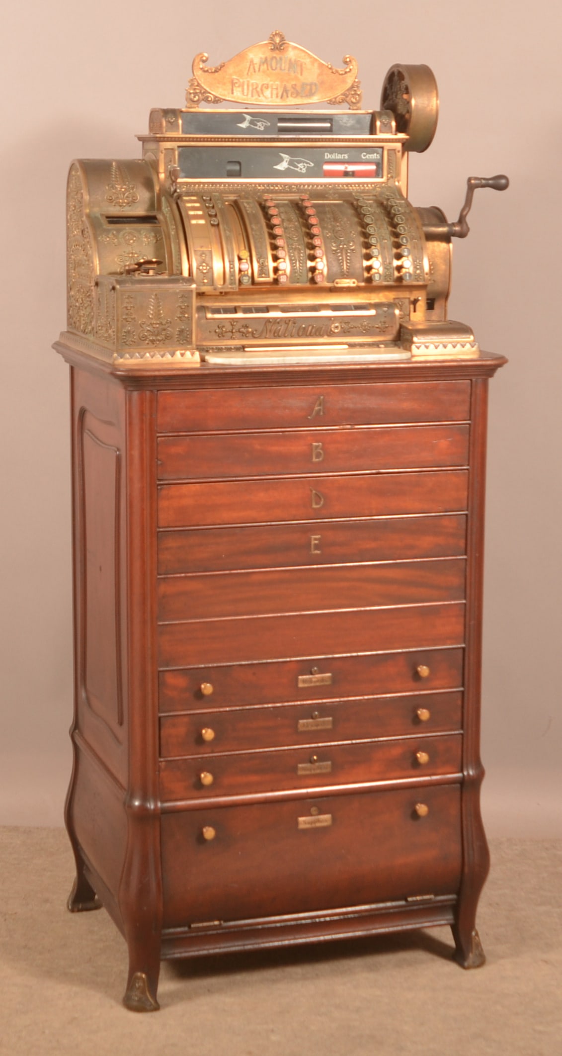 Brass National Cash Register Floor Model 542-4F. (1 of 10)