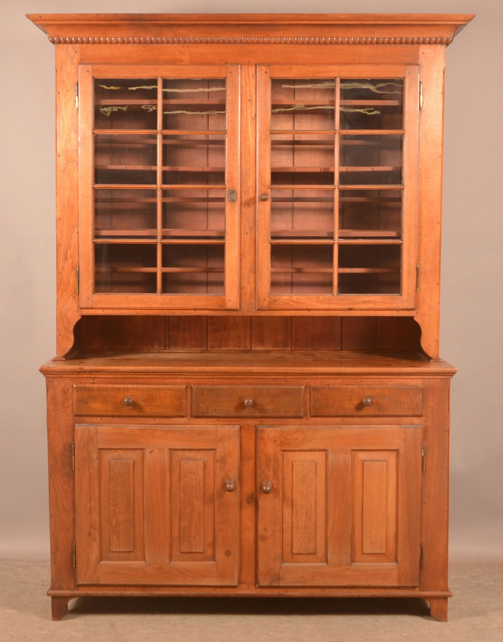 Pennsylvania Federal Walnut 2-Part Dutch Cupboard. (1 of 6)